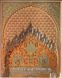 Detalj av den centrala delen av Lindarajas balkong, 1907.