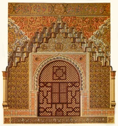 Detalj av sidofönstren i Hall of the Two Sisters, 1907.