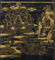 Devadatta, kapitel 12 i Lotus Sutra Hoke-kyo, Daibadatta-bon, 1100-talet.