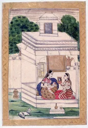 Dhanashree Ragini, Ragamala Album, School of Rajasthan, 1800-talet