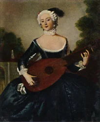 Favoritsystern Friedr. D. Gr. 1709-1758. - Målning av Pesne, 1934.