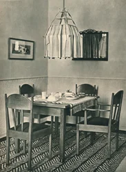 Matbord och stolar designade av Willem Penaat, 1928