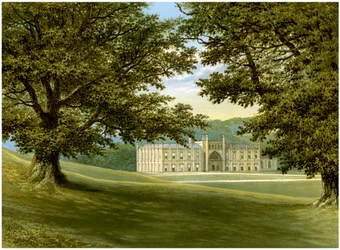 Donington Castle, Leicestershire, hem för familjen Abney-Hastings, c1880