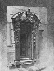Dörröppning, Painter Stainers Hall, 1890