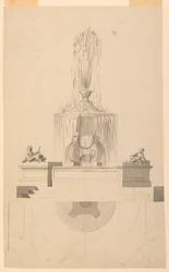 Teckning, fontän, 1775