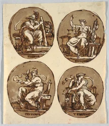 Ritning, fyra ovaler