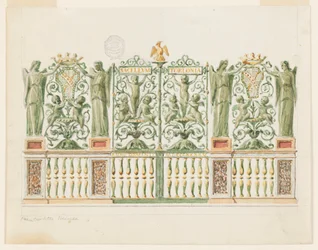 Ritning, projekt för kapellport, 1845