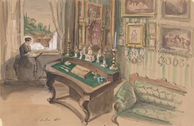 Ritning av en interiör: Salong, 1857.