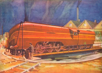 Hertiginnan av Gloucester, L.M.S., på skivspelaren, Camden Town, 1940