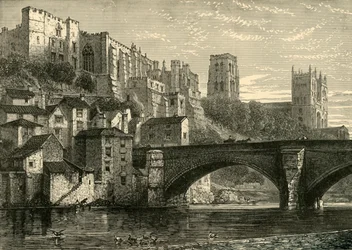 Durham från floden, 1898.