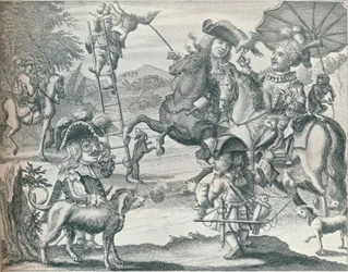 Dutch Skit on Falconry, c1716, 1916