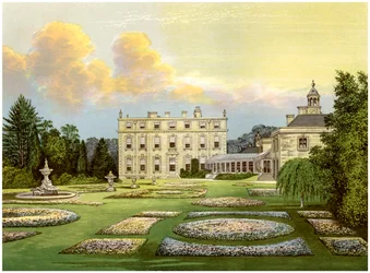 Dytchley House, Oxfordshire, hem för Viscount Dillon, c1880
