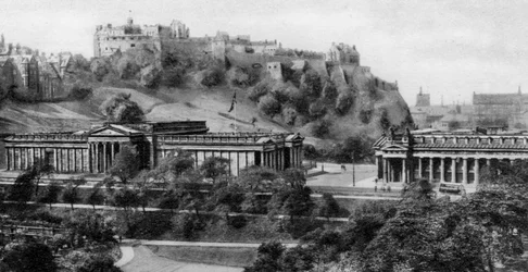 Edinburgh Castle och National Gallery, Edinburgh, tidigt 1900-tal