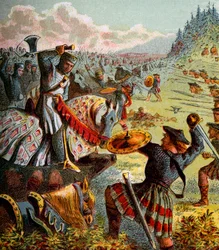 Edward I attackerar Skottland, c1850