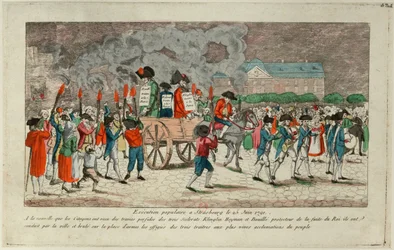 Bildbränning av Klinlin, Heymann och Bouille den 25 juni 1791 i Strasbourg 1791.