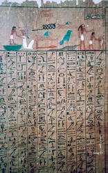 Egyptiska hieroglyfer från en dödsbok