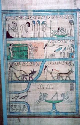 Egyptisk bild av jordbruk i Elysian Fields