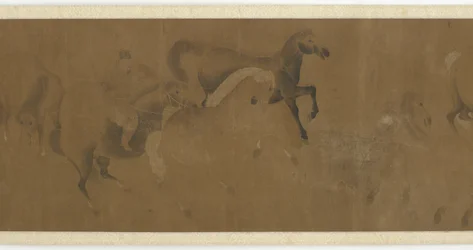 Åtta hästar och en brudgum, Ming eller Qing dynasti, 1600-talet.