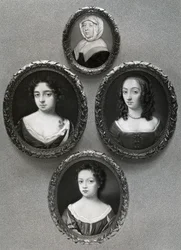 Elizabeth Cromwell, mor till Oliver Cromwell och hans döttrar, Mary, Elizabeth och Bridget, 1899.