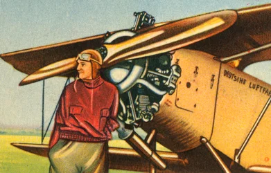Elly Beinhorn med sitt plan, 1932.
