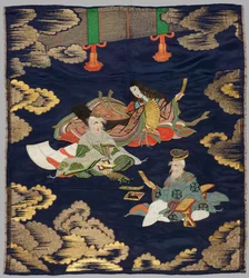 Broderad Fukusa, sent 1800-tal-tidigt 1900-tal.