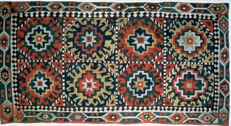 Broderat omslag, Kaukasus, 1700-tal