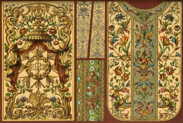 Broderier, lädertapeter, guldsmedsarbeten, 1600-, 1700- och 1800-talen, 1898.