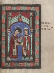 Kejsar Henrik V och Matilda av England vid bröllopsfesten i Mainz den 7 januari 1114, 1114