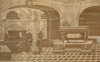 Kejsar Nicholas I vid kistan till kejsar Frans I av Österrike, ca 1835