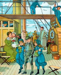 Engelsk familj som reser till Frankrike, 1886