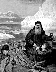 Engelske navigatören Henry Hudson 1550-1611 på sin sista resa