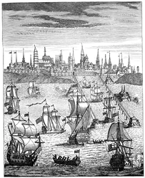 Engelsk skvadron som bär trupper för att ta Dunkirk i besittning, 1708, 1894