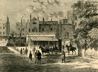 Ingången till Old Tattersalls., c1876.