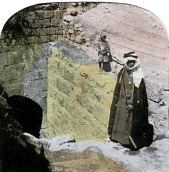 Ingången till Virgins Fountain, Jerusalem, Israel, sent 1800-tal