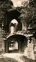 Ingång till bankettsalen, Kenilworth Castle, Warwickshire, tidigt 1900-tal
