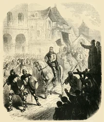 Charles Martels intåg i Paris, efter att ha besegrat saracenerna, 732AD,1890.