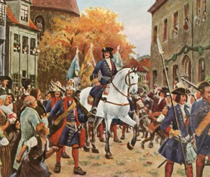 Prins Leopold I:s inträde i Dessau efter det spanska tronföljdskriget, 1712, 1936.