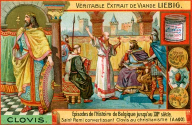 Avsnitt i Belgiens historia fram till 1200-talet: Kung Clovis I, ca 1900