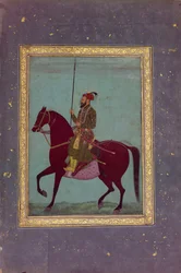 Ridsporträtt av Aurangzeb, 1600-talet.