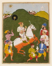 Ridsporträtt av Maharana Raj Singh I av Mewar, 1670