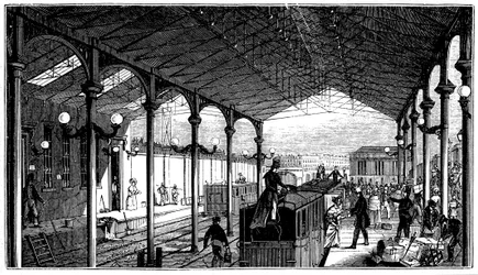 Euston Station, London terminus av London och Birmingham Railway, 1840