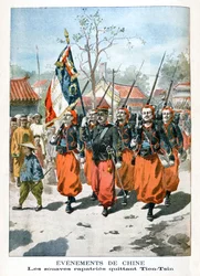 Händelser i Kina, franska trupper avgår Tien-Tsin, 1901