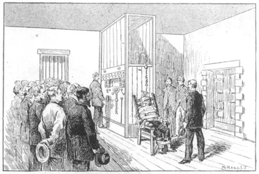 Avrättningen av Kemmler, den första mannen som dog i den elektriska stolen, USA, 6 augusti 1890