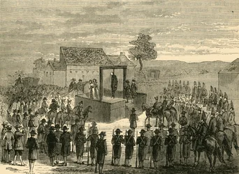 Avrättning av Lord Ferrers i Tyburn, 1760, c1876.