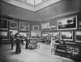Utställning av William Turners målningar i National Gallery, London, c1903 1903