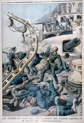 Explosion ombord på det ryska slagskeppet Tsesarevich, Slaget vid Gula havet, 10 augusti 1904
