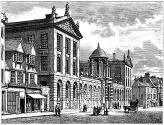 Fasad av Queens College, Oxford University