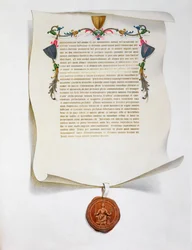 Faksimilupplaga av Magna Carta, engelsk charter, 1215 1816