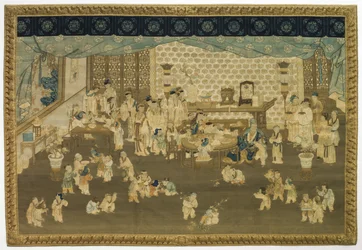 Familjesammankomst på nyårsmorgonen, 1700-talet.