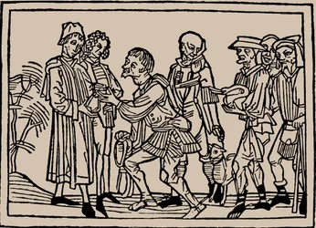 Bönder i leverans av sina skatter till godsägarna, 1479.